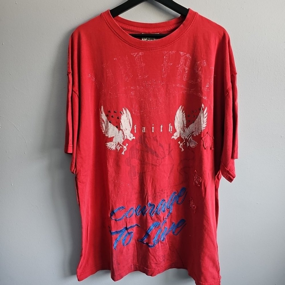 Blac Label Red Size 4XL Short Sleeve short Sleeve Shirt - Studded/Fade